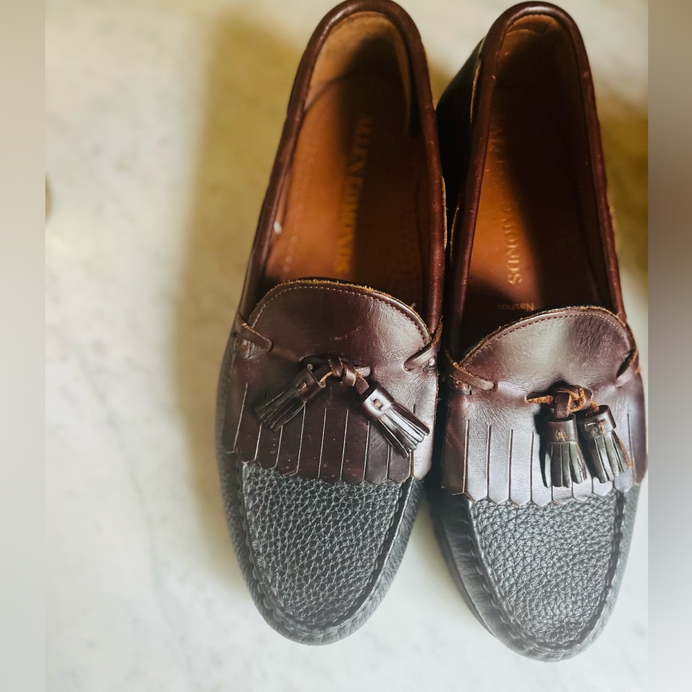 Allen Edmonds Nashuas tassel Italian Lawncore Brown Leather driving Loafers 10